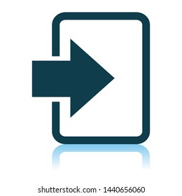 Enter Icon. Shadow Reflection Design. Vector Illustration.