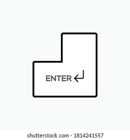 Enter Icon. Start or Done Button Symbol - Vector Logo Template.