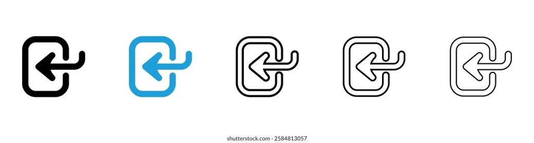 Enter icons collection vectors in black and blue