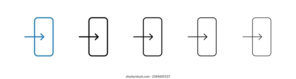 Enter icons in five different stroke sizes