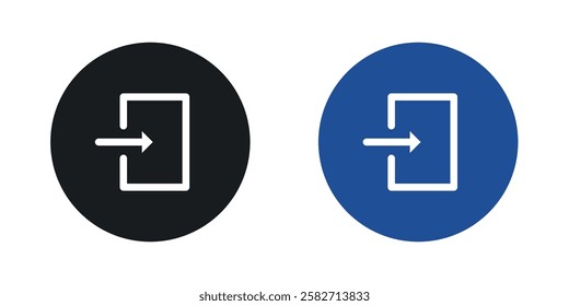 Enter icons set vectors black and colored style