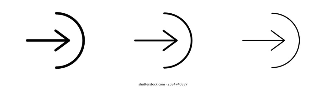 Enter icons in three different stroke lines