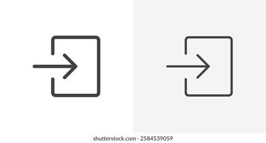 Enter icons vectors illustrations in black fill and liner versions