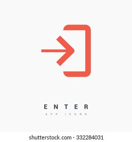 enter isolated minimal single flat linear icon. Line vector icon for websites and mobile minimalistic flat design. Modern trend concept design style illustration symbol