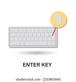 Enter Key icon. 3d illustration from security collection. Creative Enter Key 3d icon for web design, templates, infographics and more