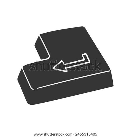 Enter Key Icon Silhouette Illustration. Keyboard Vector Graphic Pictogram Symbol Clip Art. Doodle Sketch Black Sign.