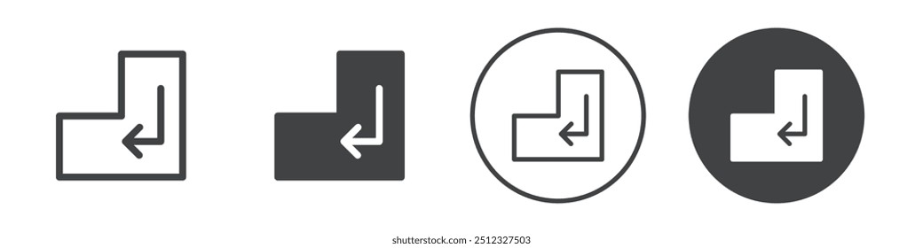 Enter key icon Vector logo outline