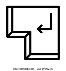 Enter keyboard key icon Black and white logo