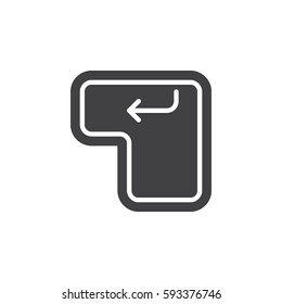 Enter keyboard key icon vector, filled flat sign, solid pictogram isolated on white. Symbol, logo illustration. Pixel perfect
