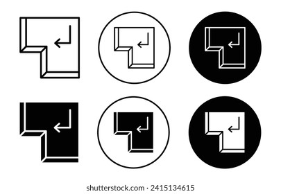 Enter keyboard key vector icon set collection. Enter keyboard key Outline flat Icon.