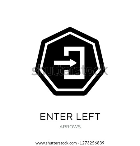 enter left icon vector on white background, enter left trendy filled icons from Arrows collection, enter left simple element illustration