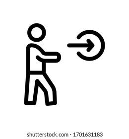 Enter Line Icon On White Background
