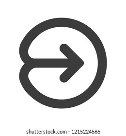 Enter or log in icon. Arrow submit, share.