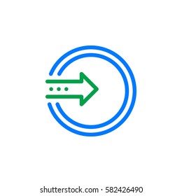 Enter, log in line icon, outline vector sign, linear colorful pictogram isolated on white. Symbol, logo illustration