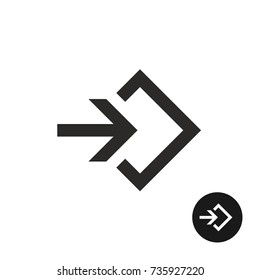 Enter or login black simple icon. Log in procedure pass button symbol.