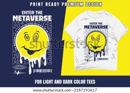 Enter the Metaverse Vector Graphic stylish urban print for streetwear shirts and hoodies Techno style