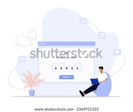 Enter otp concept illustration. Suitable for web landing page, ui, mobile app, editorial design, flyer, banner, and other related occasion.