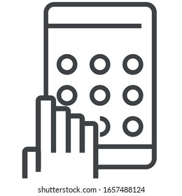 enter password black line icon on white background