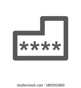 Enter password icon on white background vector illustration