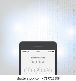 Enter password on Mobile Application Interface, Sign in page on smart phone screen. Mobile account. Modern concept for web banners, web sites, info graphics. Creative flat design, vector illustration