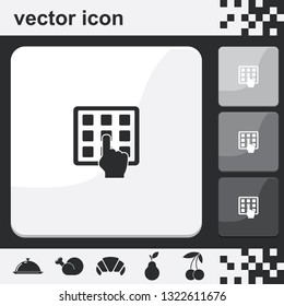 Enter pin code flat set of buttons vector icon.