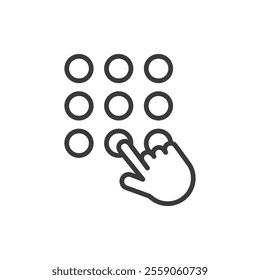 Enter pin code, icon in line design. Enter, pin, code, password, security, keypad, access on white background vector. Enter pin code, icon in line design editable stroke icon