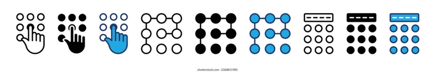 Enter pin code thin line icons. Password, access code, keypad, cyber security, privacy, online security icon symbol. Editable stroke. Vector illustration
