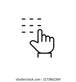 Enter Pin Hand Gesture Editable Stroke Icon, Smart Stroke Icon