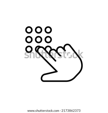 enter pin hand gesture editable stroke icon, Smart stroke icon
