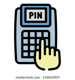 Introduzca el icono del terminal del pin. Esquema introducir el icono del vector de terminal para el diseño web aislado en fondo blanco