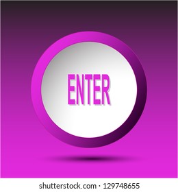 Enter. Plastic button. Vector illustration.