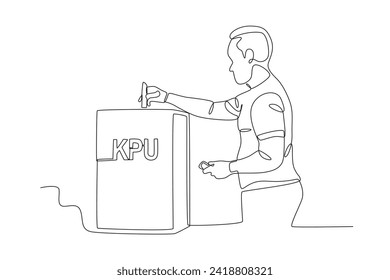 Enter the selection results into the box. Indonesia Election one-line drawing
