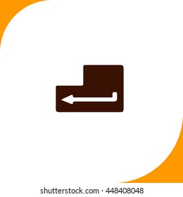 Enter sign. Brown icon on white background