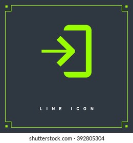 Enter sign isolated minimal icon. Door line vector icon for websites and mobile minimalistic flat design.