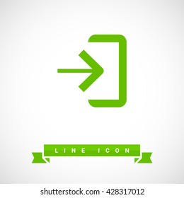 Enter sign isolated minimal icon. Door line vector icon for websites and mobile minimalistic flat design.