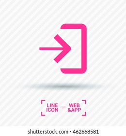 Enter sign isolated minimal icon. Door line vector icon for websites and mobile minimalistic flat design.