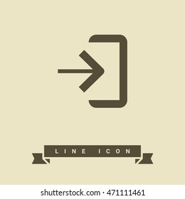 Enter sign isolated minimal icon. Door line vector icon for websites and mobile minimalistic flat design.