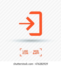 Enter sign isolated minimal icon. Door line vector icon for websites and mobile minimalistic flat design.