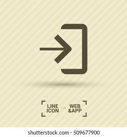 Enter sign isolated minimal icon. Door line vector icon for websites and mobile minimalistic flat design.