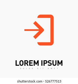Enter sign isolated minimal icon. Door line vector icon for websites and mobile minimalistic flat design.