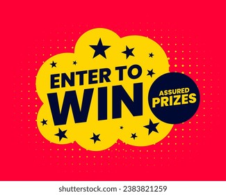 enter to win assured prizes template join the exciting contest vector
