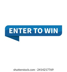 Enter To Win Blue Rectangle Ribbon Shape For Strategy Victory Success Information Announcement
