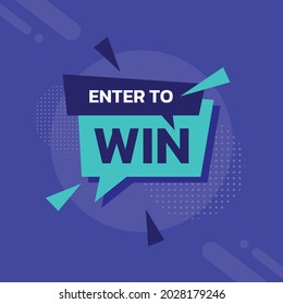 Enter To Win Blue Vector Template For Promotion Banner