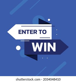 Enter to win blue vector template for promotion banner design