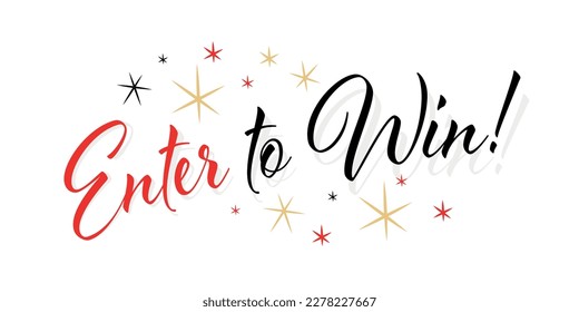 Enter to win calligraphy on white background