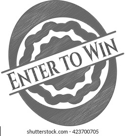 Enter to Win emblem draw with pencil effect