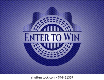 Enter to Win emblem with jean background