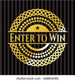 Enter to Win gold emblem