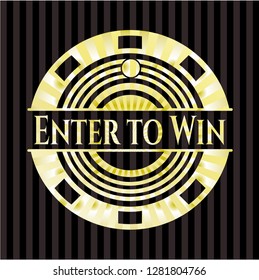 Enter to Win gold shiny emblem