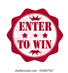 enter to win grunge stamp with on vector illustration